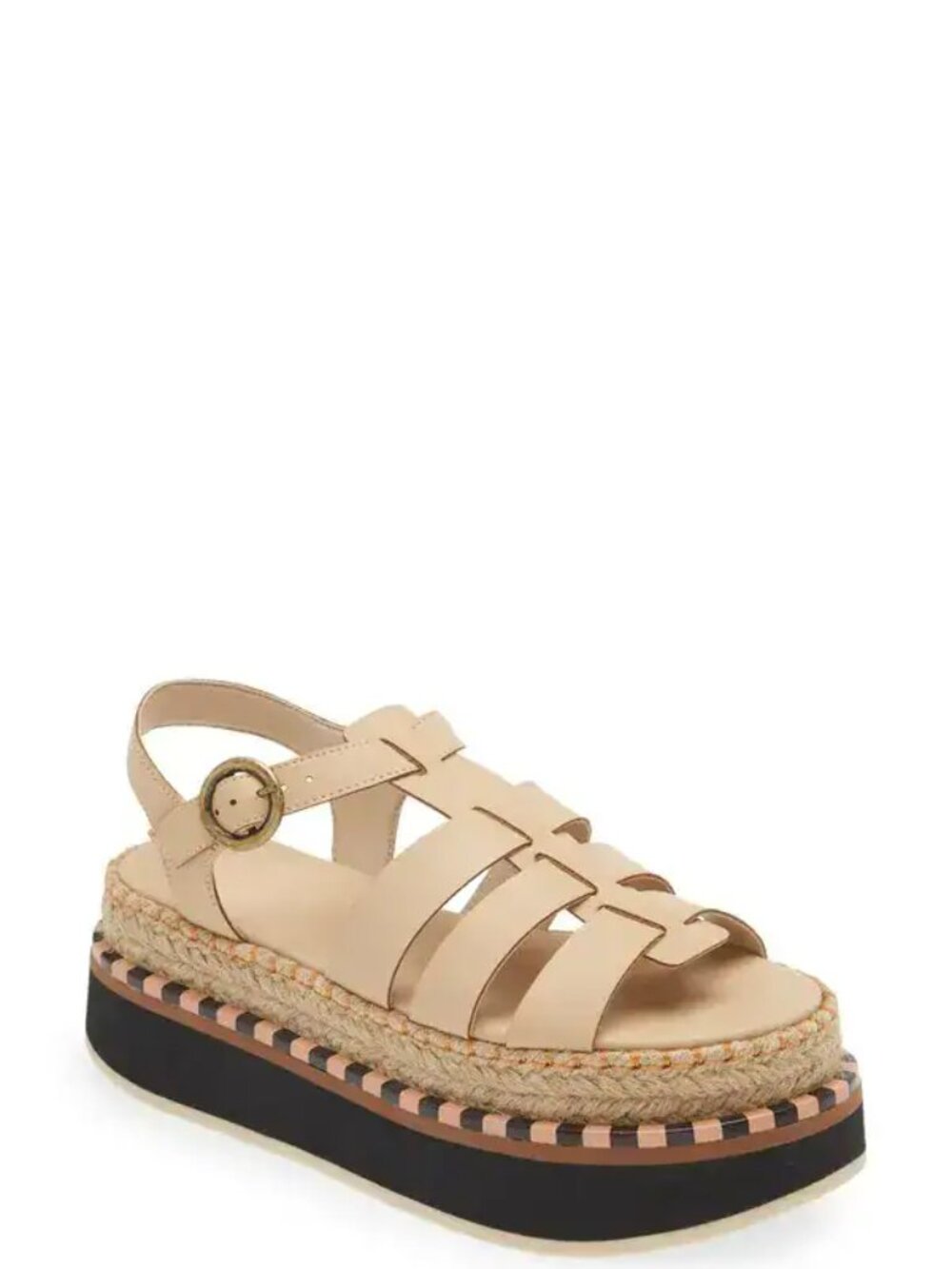 Farm Rio Women's Platform Espadrille Sandals In Beige. Sz: 8